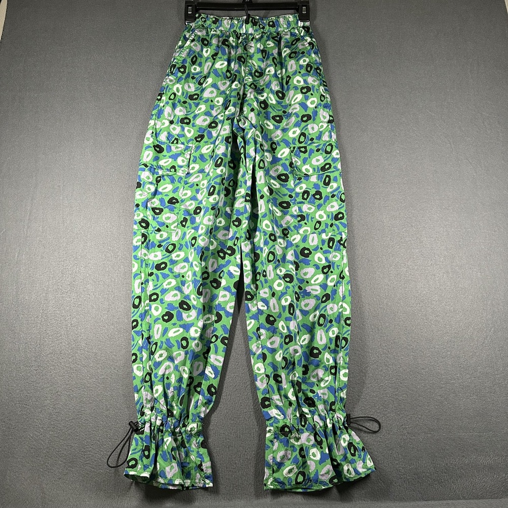 Diane von Furstenberg x Target Pants Womens XXS Green Blue Abstract Cargo Jogger